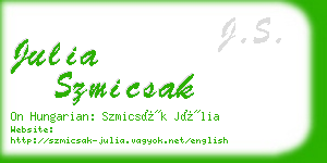 julia szmicsak business card
